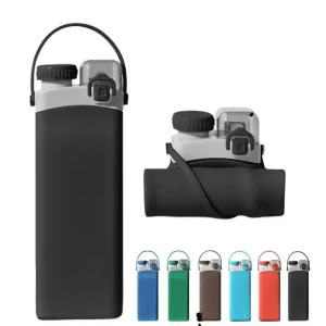 Collapsible Silicone Water Bottle Manufacturer Custom Silicone Bottle 600ML For Outdoor Travel