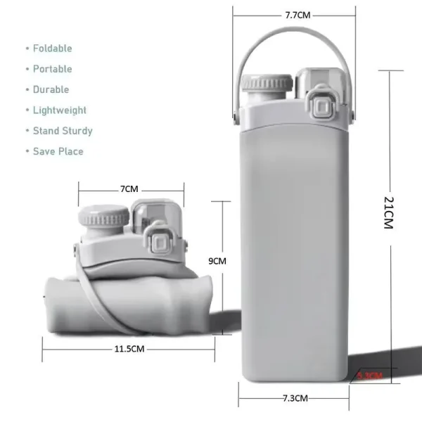 foldable silicone bottle dimension