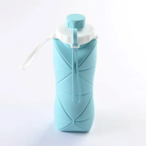 custom blue silicone collapsible bottle