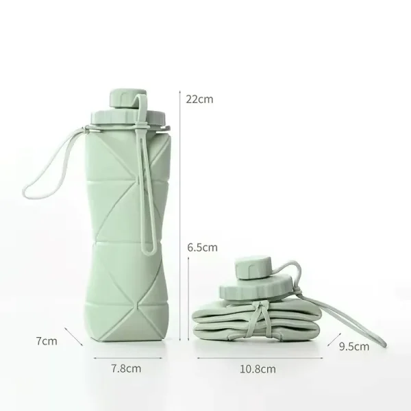 foldable silicone water bottle dimension