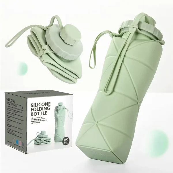 Foldable Silicone Bottle Manufacturer Custom Silicone Water Travel Bottle 600ML