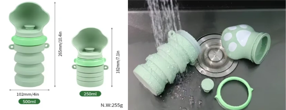 Dog & Cat Foldable Collapsible Portable Silicone Water Bottle