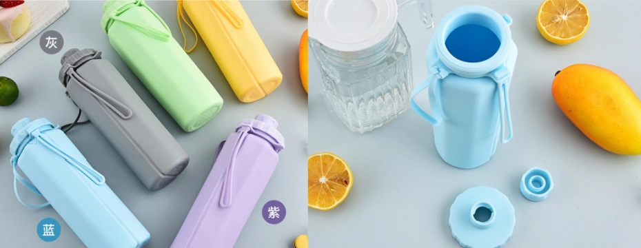Food grade liquid silicone rubber foldable water bottle