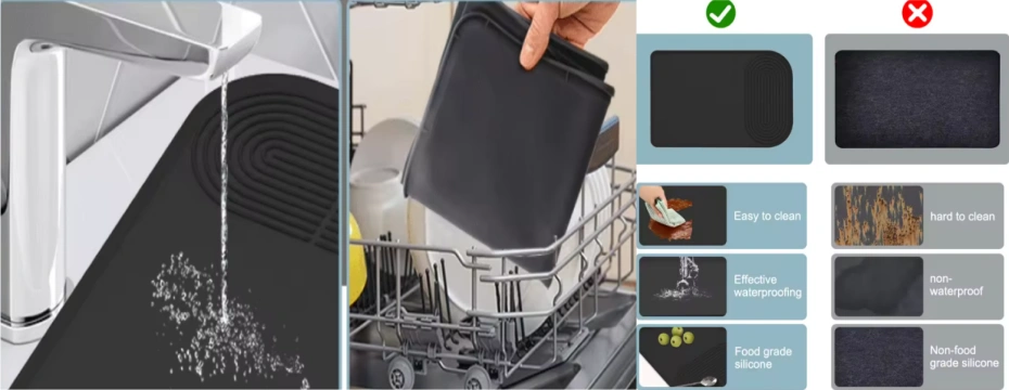 Large Modern Design Silicone Toaster & Coffee Cup Mat