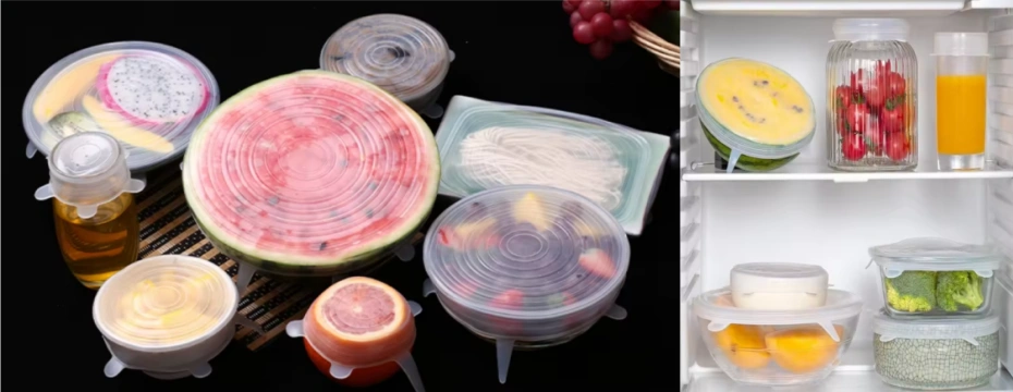 Reusable Silicone Stretch Lids for Bowl, Cup, Pot, Pan, Dish,