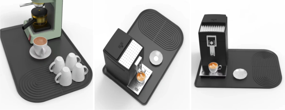 Silicone Mat Under Coffee Machine with Lip