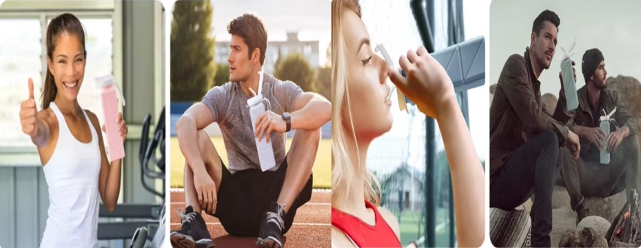 Silicone Portable Sports Water Bottle