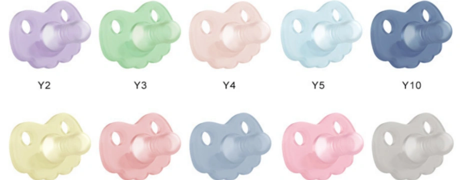 colorful silicone baby pacifier